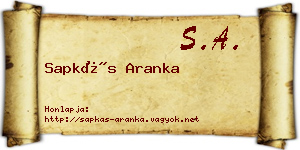 Sapkás Aranka névjegykártya