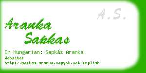 aranka sapkas business card