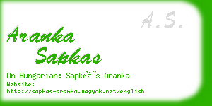 aranka sapkas business card